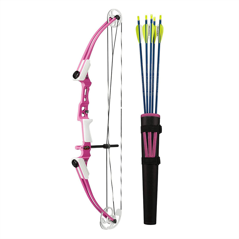 Genesis Mini, Youth Compound Bow and Arrow Kit with Quiver, Left Handed, Pink