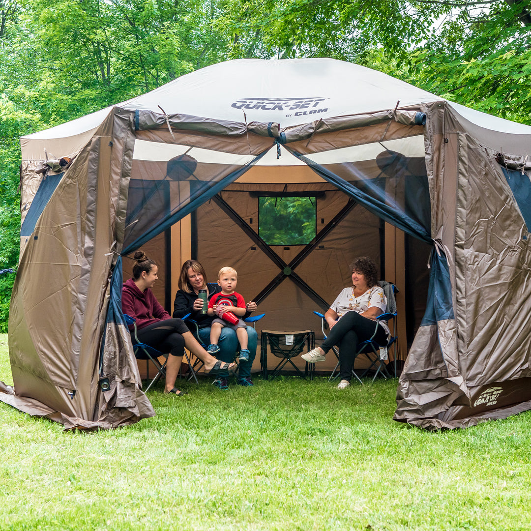 Clam Quick-Set Screen Hub Tent Wind & Sun Panels, Accessory Only, Brown (2 Pack) - VMInnovations