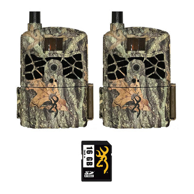 Browning Defender Cellular Wireless Game Trail Camera (2 Pack) and 16GB SD Card