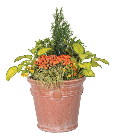 Suncast Waterton 18 Inch Resin Round Decorative Flower Pot Planter (Open Box)