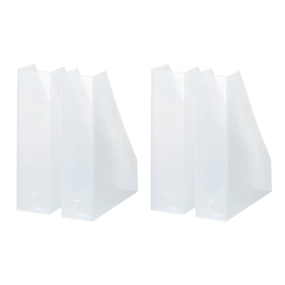 Like-It MX-19 Home and Office Desktop Storage File Box Organizer, White (2 Pack)