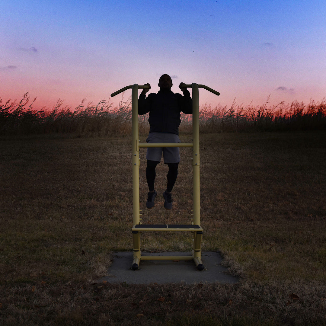 Stamina Weather-Resistant Outdoor Fitness Power Tower Pro Station Gold(Open Box) - VMInnovations