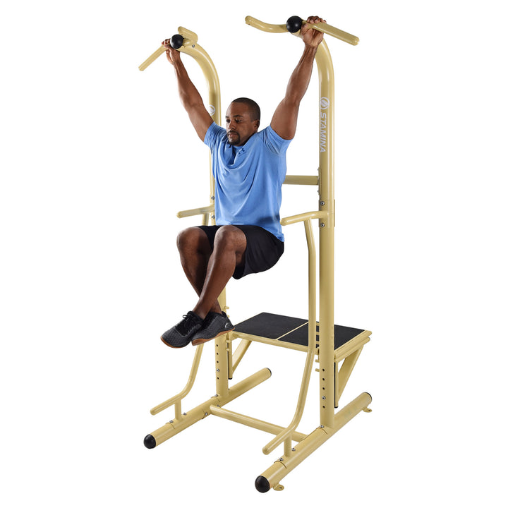 Stamina 65-1485 Weatherproof Steel Outdoor Fitness Power Tower Pro Station, Gold