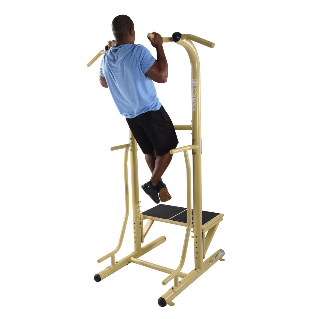 Stamina 65-1485 Weatherproof Steel Outdoor Fitness Power Tower Pro Station, Gold