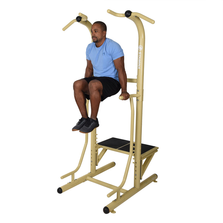 Stamina Weather-Resistant Outdoor Fitness Power Tower Pro Station Gold(Open Box)