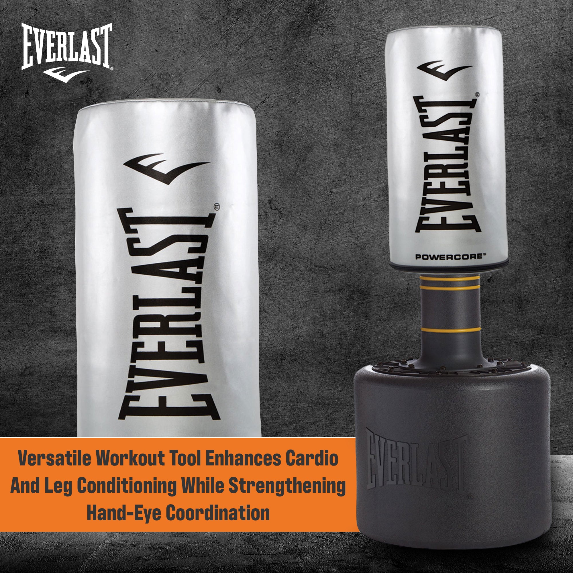 Everlast Powercore Freestanding Indoor Rounded Heavy Duty Fitness Training Bag - VMInnovations