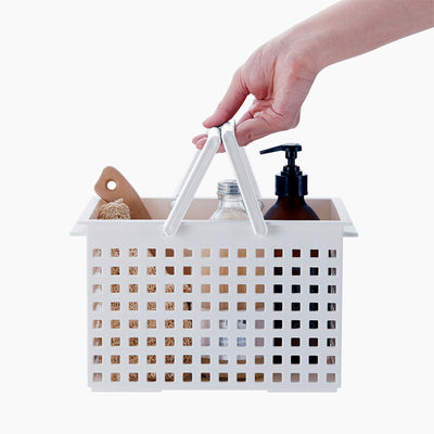 Like-It Stacking Plastic Storage Organizer Basket Tote, White (6 Pack)