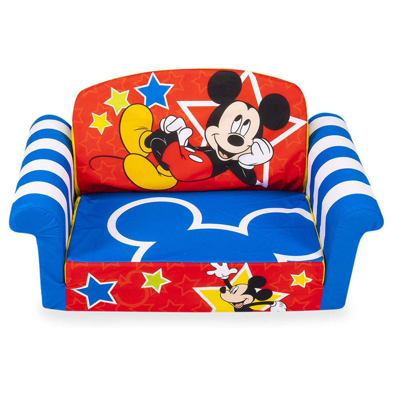 Marshmallow Furniture Kids 2-in-1 Flip Open Foam Compress Sofa Bed, Mickey Mouse