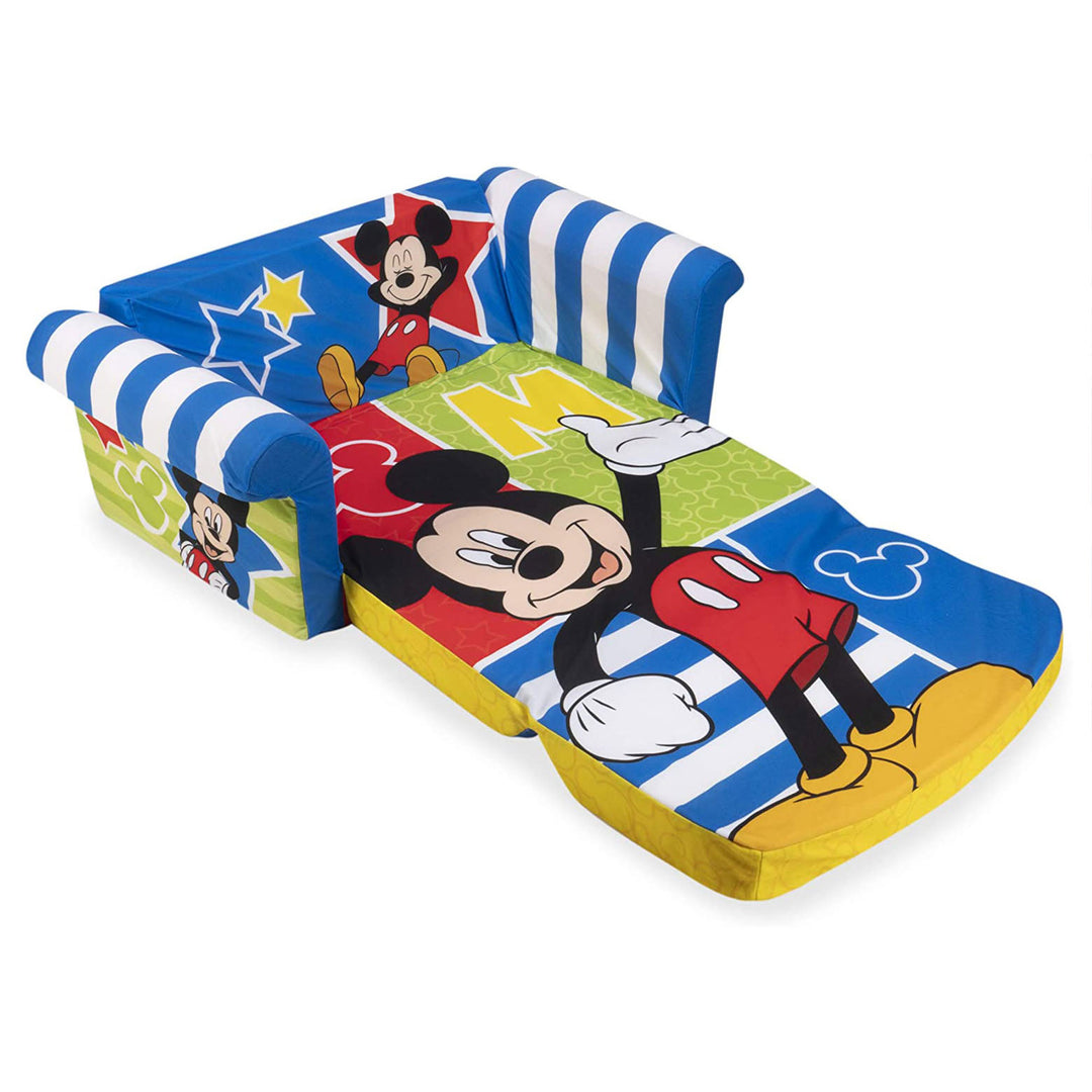 Marshmallow Furniture Kids 2-in-1 Flip Open Foam Compress Sofa Bed, Mickey Mouse