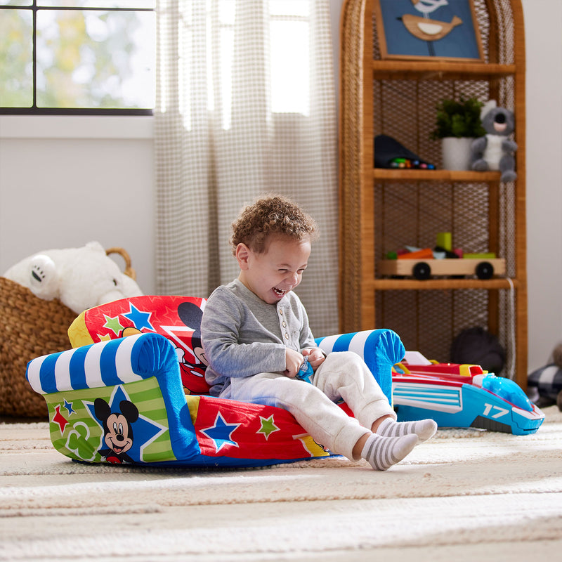 Marshmallow Furniture Kids 2-in-1 Flip Open Foam Sofa Bed, Mickey Mouse (Used)