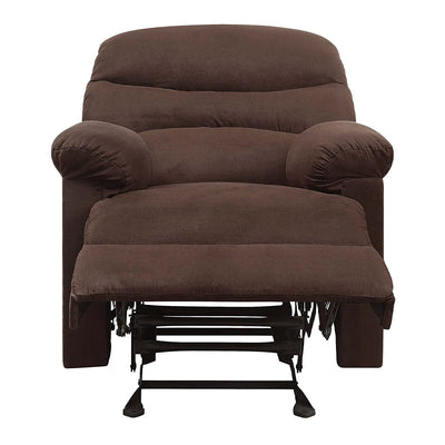 ACME Arcadia Smooth Microfiber Recliner Chair with External Handle, Chocolate