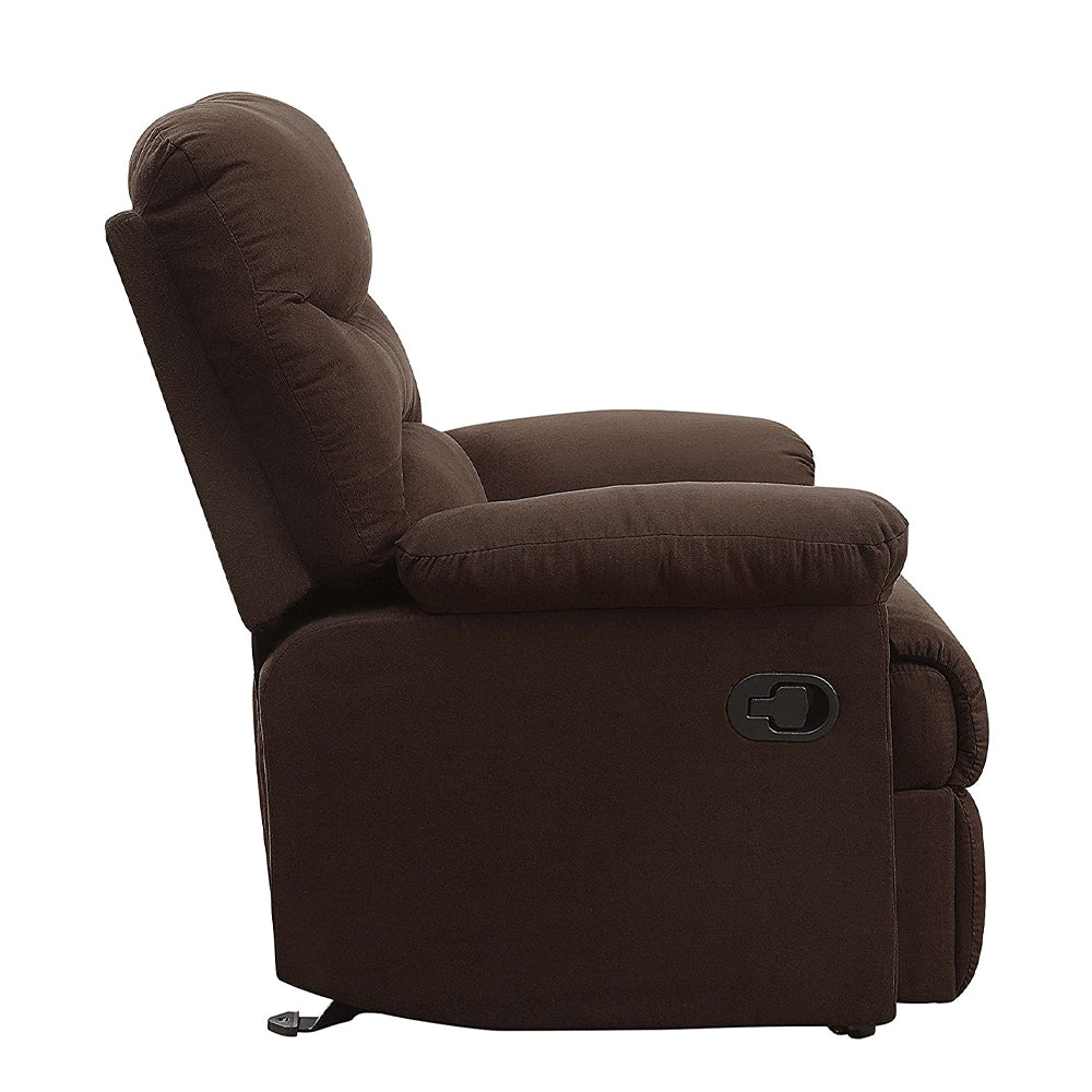 ACME Arcadia Smooth Microfiber Recliner Chair with External Handle, Chocolate