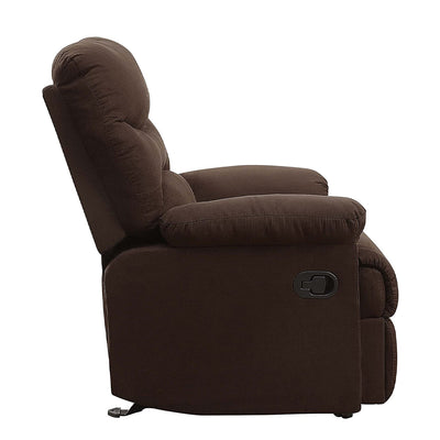 ACME Arcadia Microfiber Recliner Chair w/ External Handle, Chocolate (Open Box)