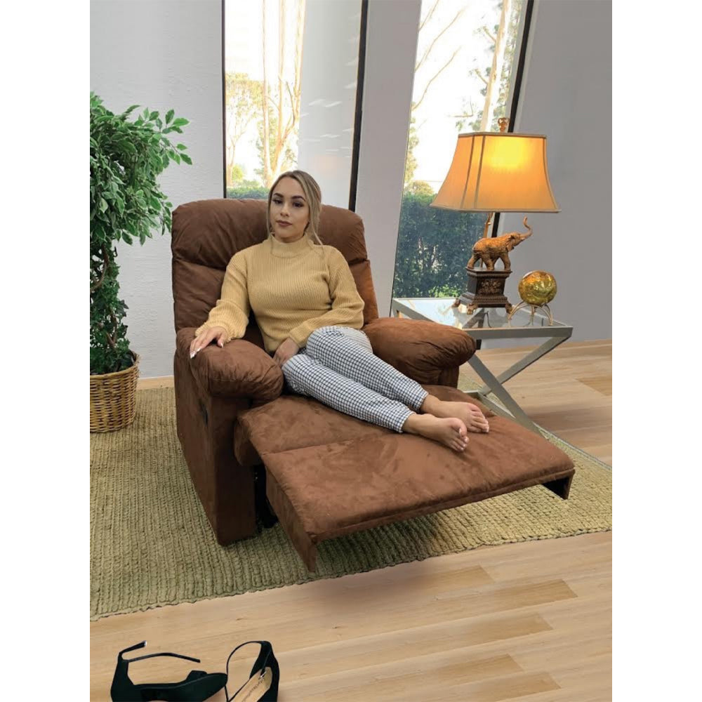 ACME Arcadia Smooth Microfiber Recliner Chair with External Handle, Chocolate