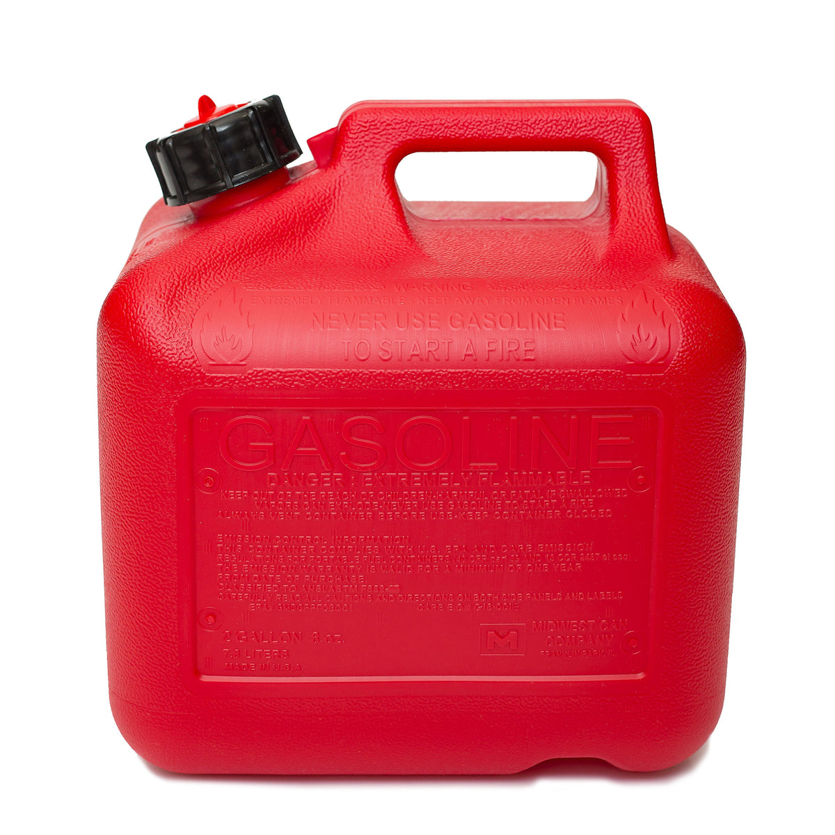 Midwest Can Company 2310 2 Gallon Gas Can Fuel Container Jugs w/ Spout (4 Pack)