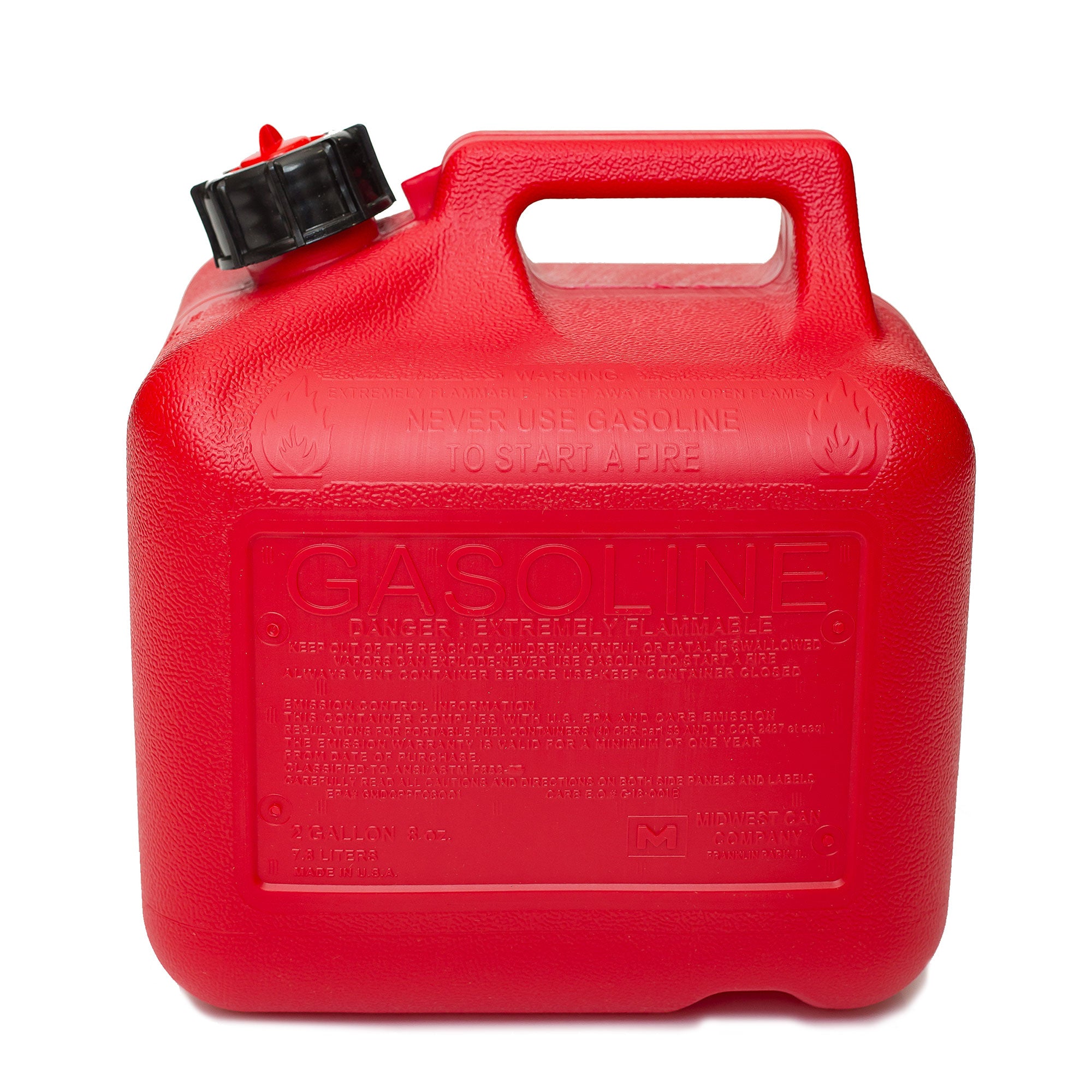 Midwest Can Company 2310 2 Gallon Gas Can Fuel Container Jugs w/ Spout (6 Pack) - VMInnovations