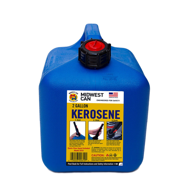 Midwest Can Company 2610 2 Gallon Kerosene Gas Can Container with Spout (4 Pack) - VMInnovations