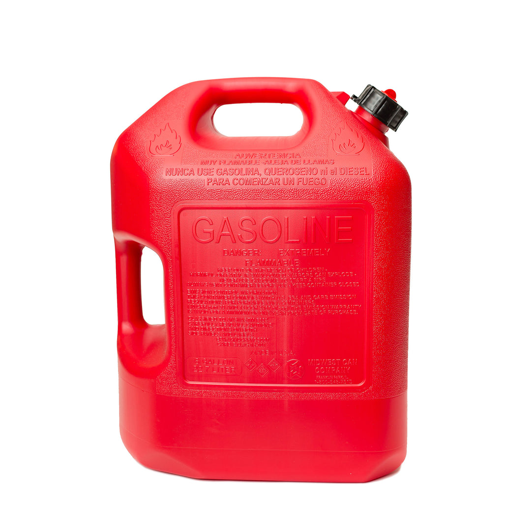 Midwest Can Company 6610 6 Gal Gas Can Fuel Container Jugs w/Spout, Red (Used)