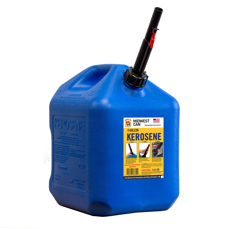 Midwest Can Company 7610 5 Gallon Kerosene Gas Can Container with Spout (4 Pack)