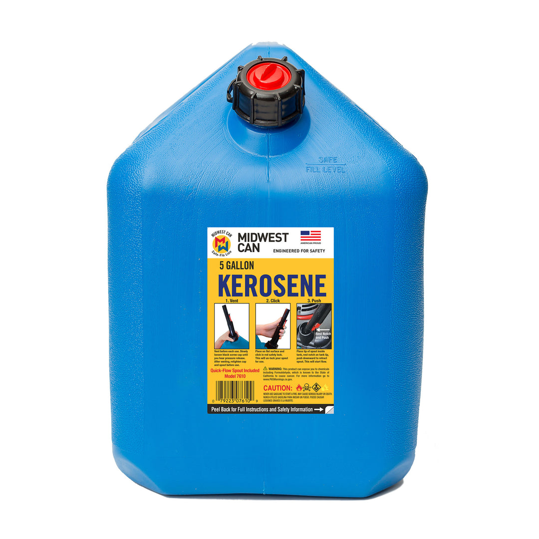 Midwest Can Company 7610 5 Gallon Kerosene Gas Can Container with Spout (4 Pack) - VMInnovations