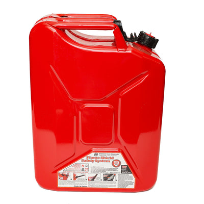 Midwest Can Company 5-Gallon Durable Metal Gas Can with Quick Flow Spout, Red
