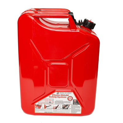 Midwest Can Company 5-Gallon Metal Gas Can with Quick Flow Spout, Red (2 Pack)