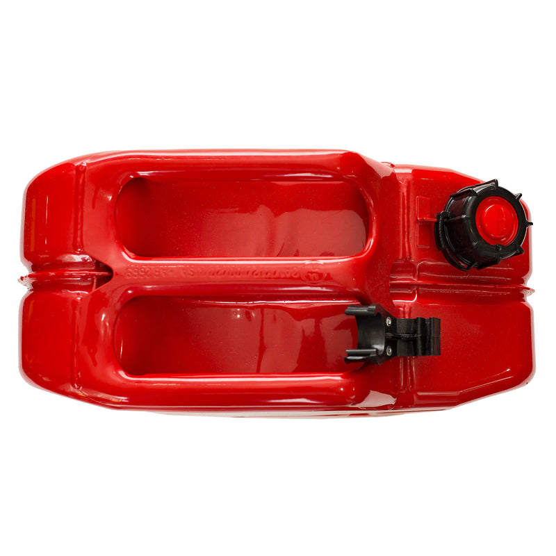 Midwest Can Company 5-Gallon Durable Metal Gas Can with Quick Flow Spout, Red