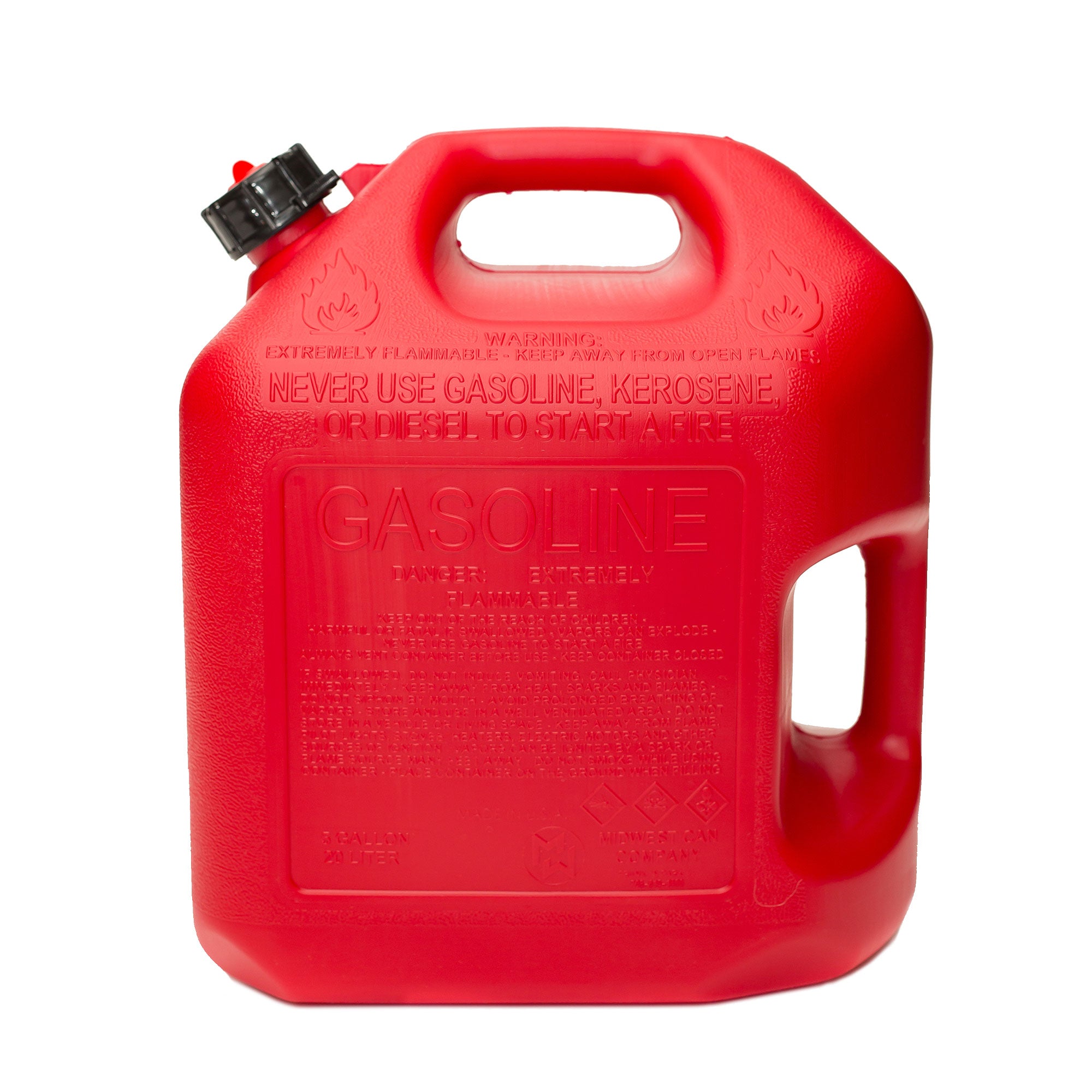 Midwest Can Company 5610 5 Gallon Gas Can Fuel Container Jugs w/ Spout(Open Box) - VMInnovations