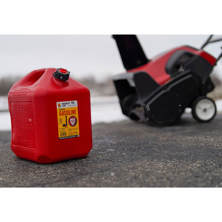 Midwest Can Company 5610 5-Gallon Gas Can Fuel Container Jug w/ Quick-Flow Spout