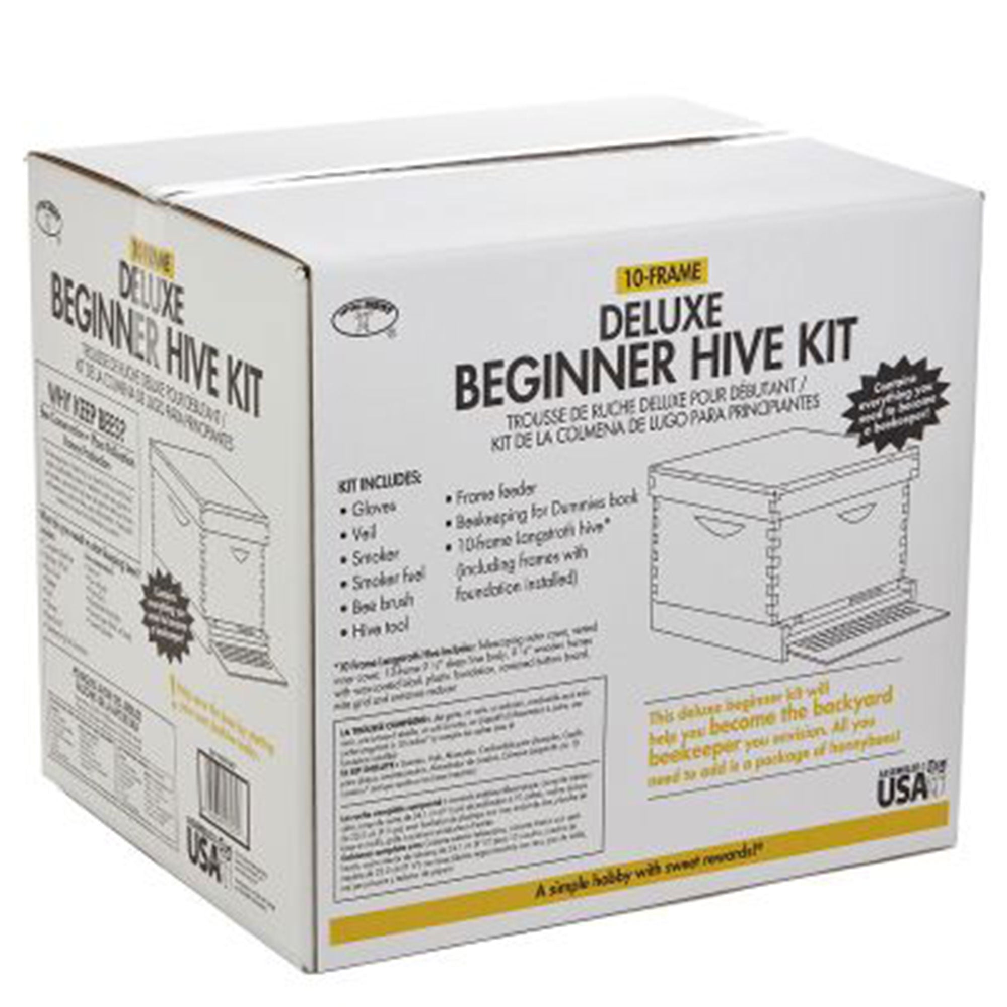Little Giant 10 Frame Medium Honey Super Beehive Brood Body Wood Box (4 Pack)