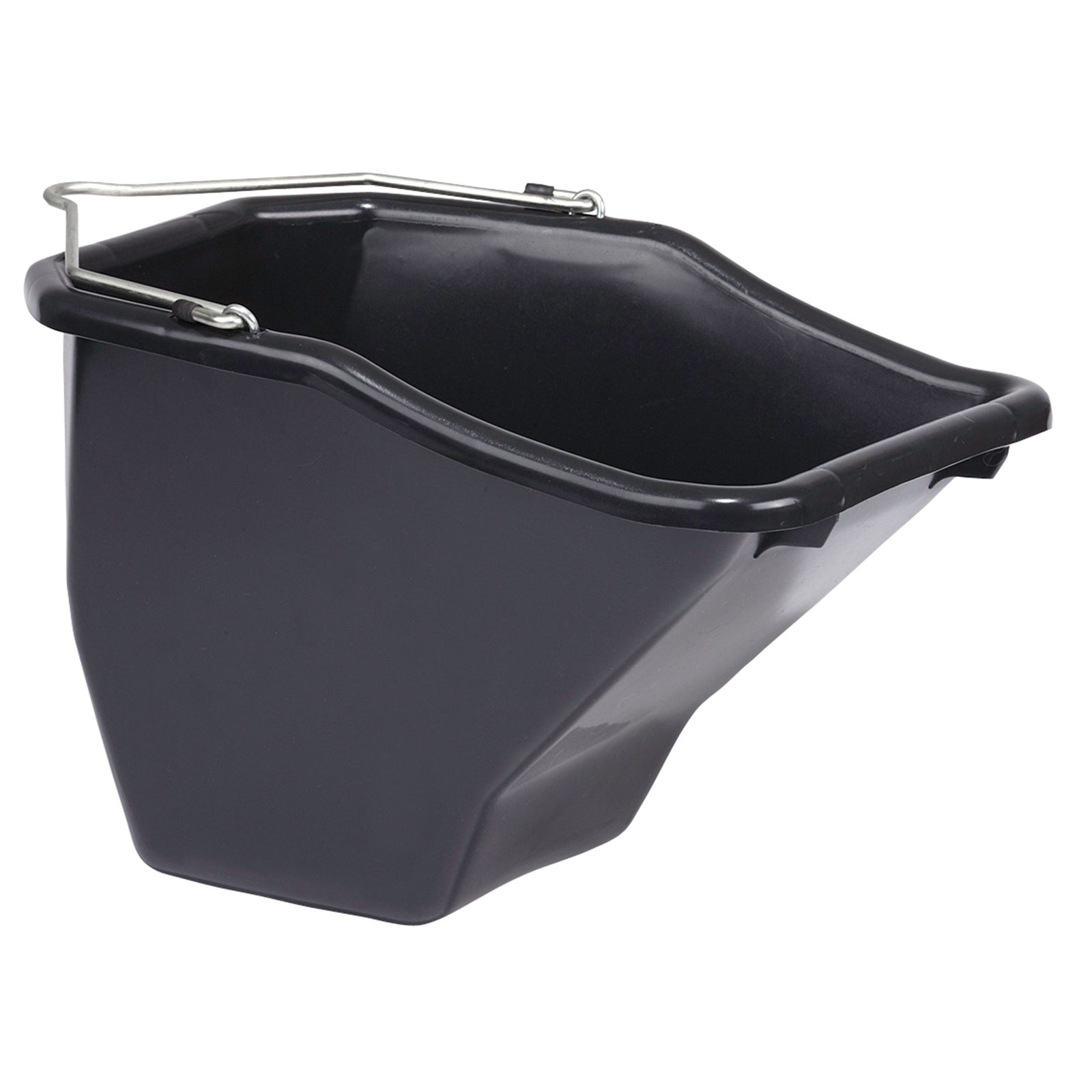 Little Giant 10-Quart Durable Plastic Flat Back Livestock Feed Bucket, Black - VMInnovations