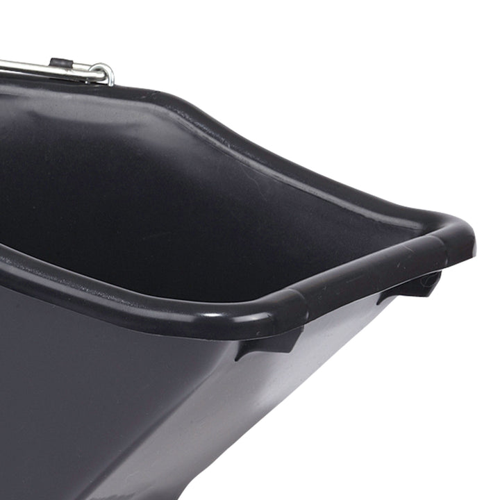 Little Giant 10-Quart Durable Plastic Flat Back Livestock Feed Bucket, Black - VMInnovations