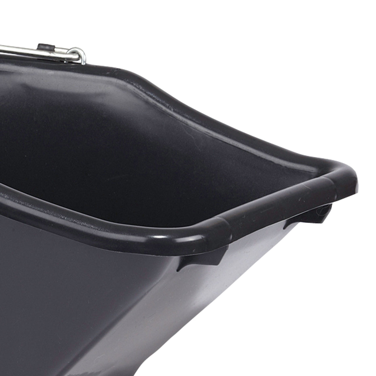 Little Giant 10-Quart Durable Plastic Flat Back Livestock Feed Bucket, Black