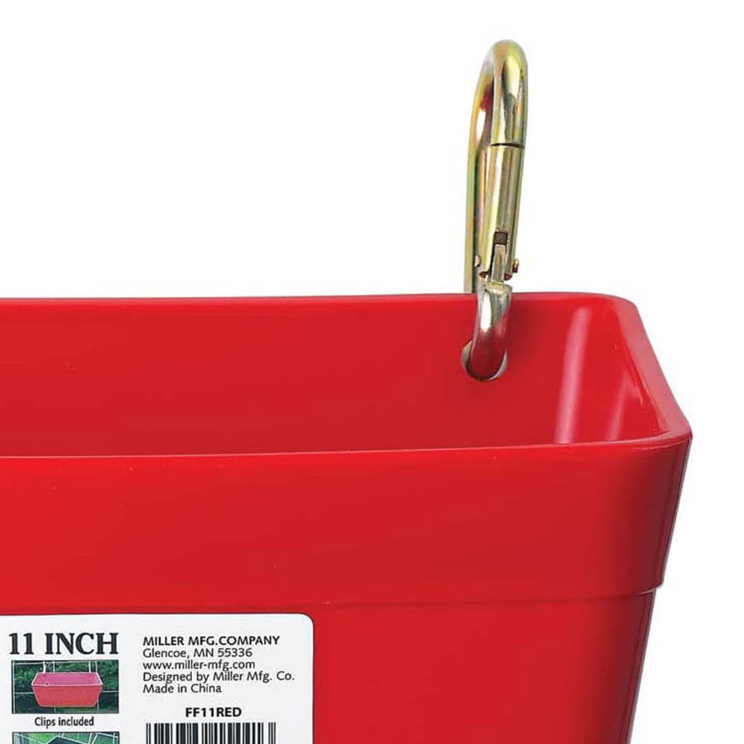 Little Giant FF11RED 4.5 Quart Heavy Duty Feed Trough Bucket Fence Feeder, Red