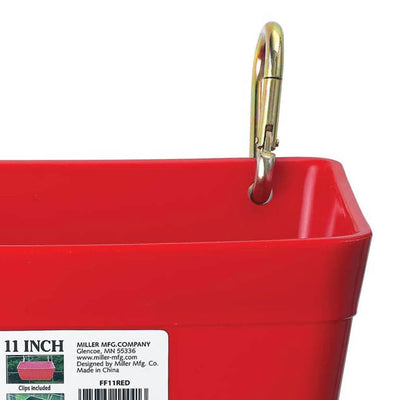Little Giant 4.5 Quart Heavy Duty Feed Trough Bucket Fence Feeder, Red (2 Pack) - VMInnovations