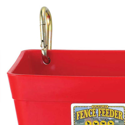 Little Giant 4.5 Quart Heavy Duty Feed Trough Bucket Fence Feeder, Red (4 Pack)
