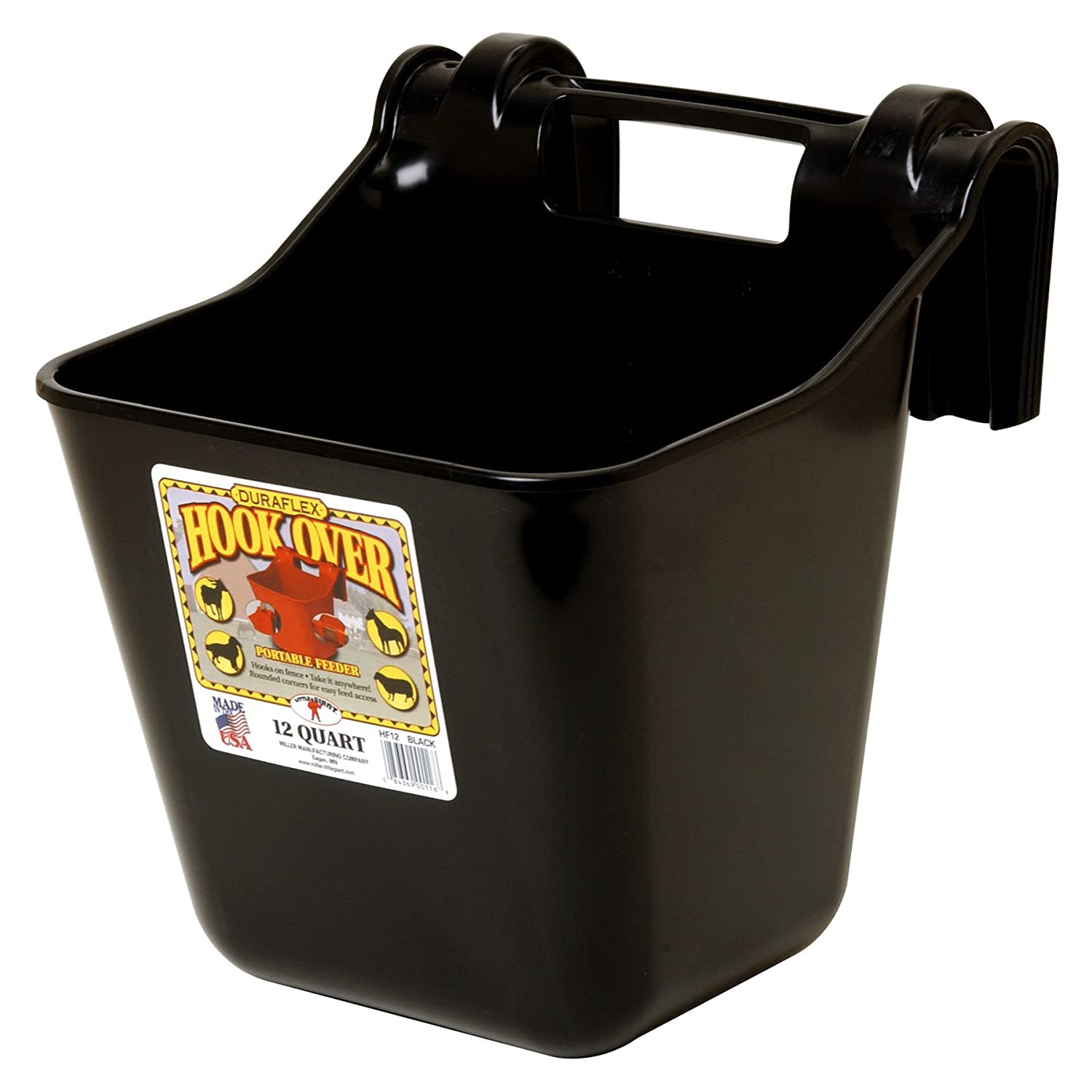 Little Giant Heavy Duty 12 Quart Mountable Plastic Hook Feeder, Black (Used) - VMInnovations