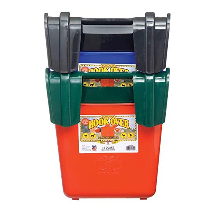 Little Giant Heavy Duty 15 Qt Mountable Plastic Hook Feeder, Green (Used) - VMInnovations