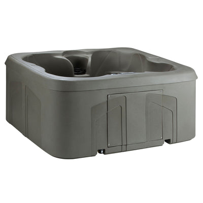 LifeSmart 4 Person Plug and Play Square Hot Tub Spa, Gray (For Parts)