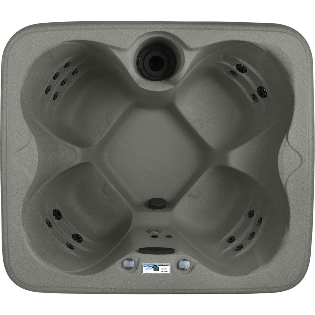 LifeSmart LS100 Taupe 4 Person Plug and Play Square Hot Tub Spa with Black Cover