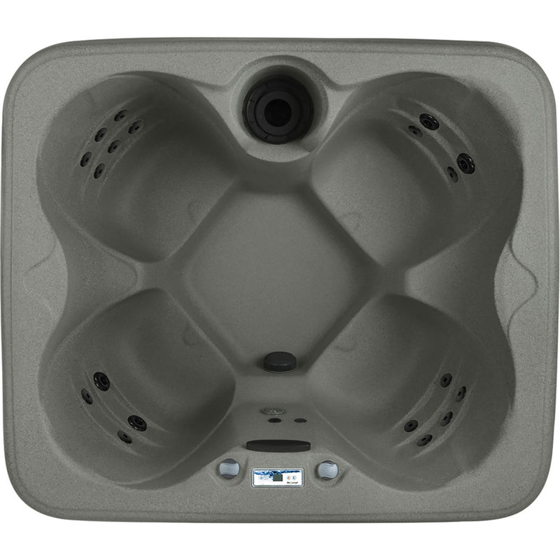 LifeSmart LS100 Taupe 4 Person Plug and Play Square Hot Tub Spa with Black Cover