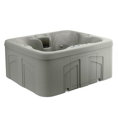 LifeSmart 4 Person Plug and Play Square Hot Tub Spa, Gray (For Parts) - VMInnovations