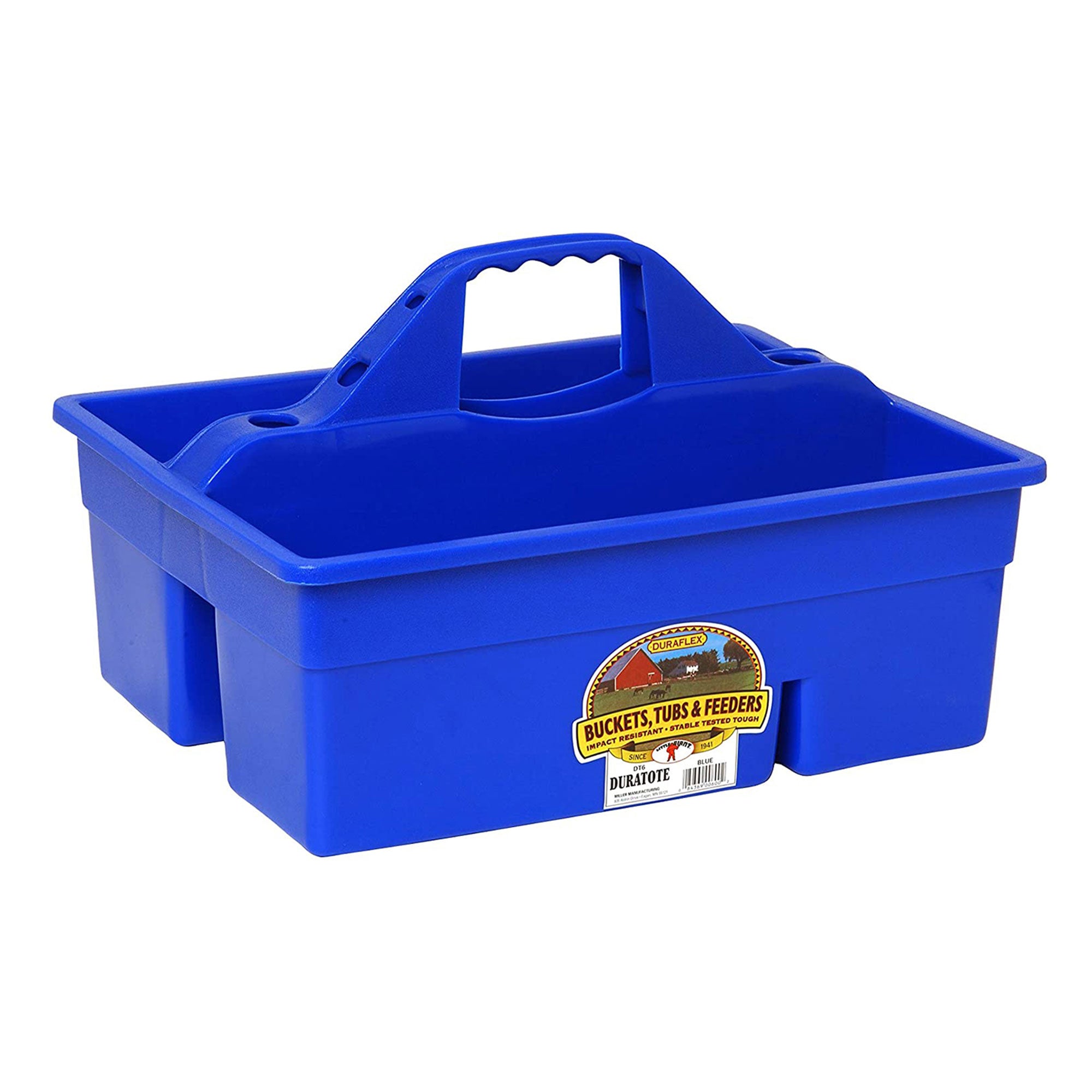 Little Giant Stable Supplies Plastic Organization DuraTote Box with Handle, Blue - VMInnovations