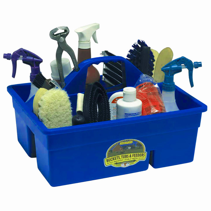 Little Giant Stable Supplies Plastic Organization DuraTote Box with Handle, Blue