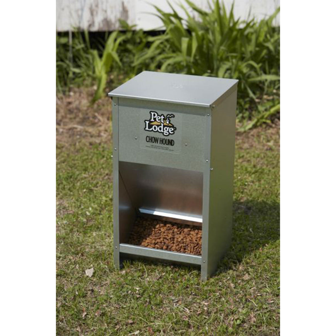 Pet Lodge Dry Food Automatic Steel Dog Feeder Chow Hound 25lb Capacity (Used) - VMInnovations