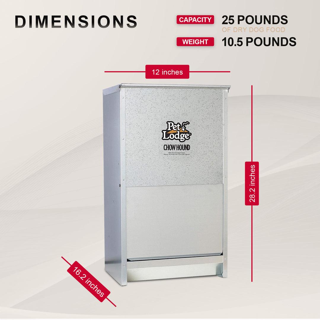 Little Giant Dry Food Steel Dog Feeder Chow Hound 50 Pound Capacity (Open Box) - VMInnovations