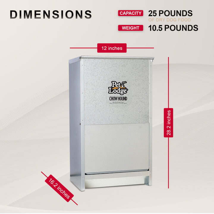 Little Giant Dry Food Steel Dog Feeder Chow Hound 50 Pound Capacity (Open Box)