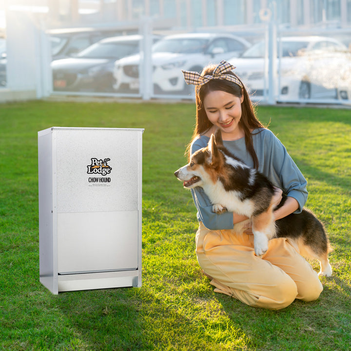 Little Giant Dry Food Steel Dog Feeder Chow Hound 50 Pound Capacity (Open Box)