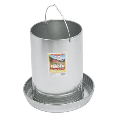 Little Giant 30-Pound Floor Space Saving Hanging Metal Poultry Feeder (2 Pack)