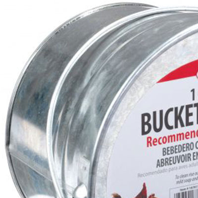 Little Giant 1-Gallon Galvanized Steel Poultry Bucket Waterer w/ Built-In Handle - VMInnovations